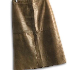Vintage High Waisted A-line Leather Skirt Size 2
